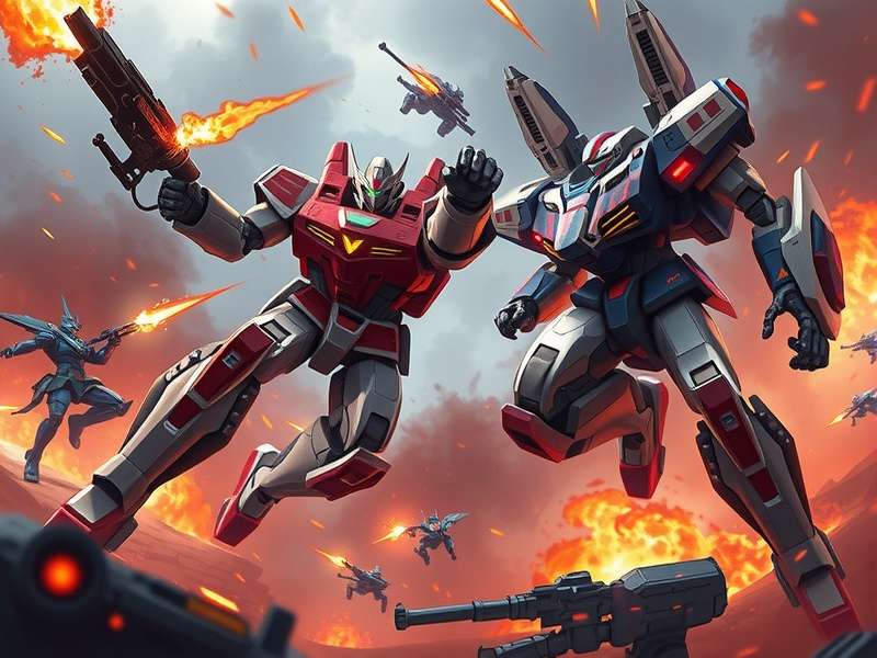 Steel Crush Vanguard mechs in battle